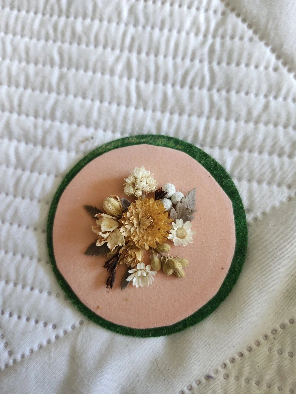 18th Century Preserved Dried Flower Dome Accent Paperweight